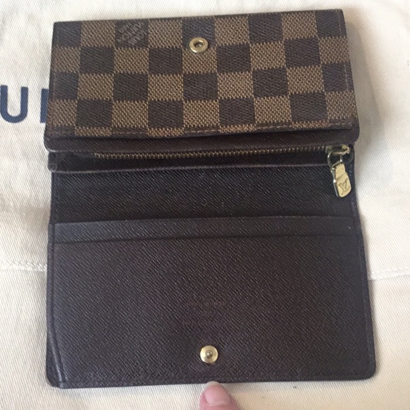 Authentic Lois Vuitton DAMIER EBENE Port Billets Monnaie Zipper Compact Wallet - Picture 9 of 16